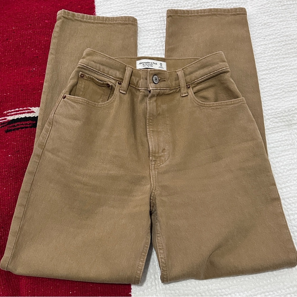 A & F high rise straight jeans